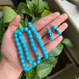 Turquoise Jewelry Set [Earrings, Necklace, & Bracelet]